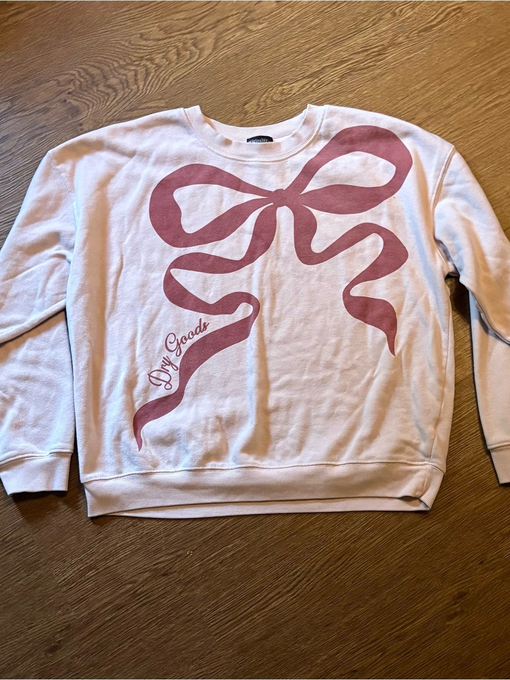 Dry Goods Originality Bow Crewneck Sweatshirt Size Medium